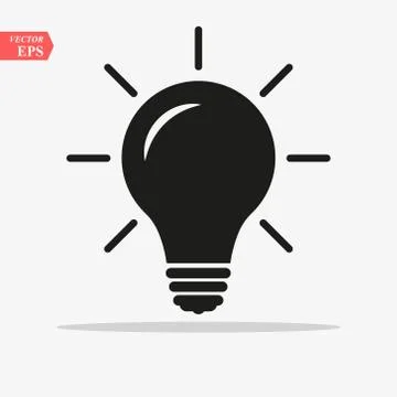 Bulb light vector icon. Lighting Electric lamp. Electricity, shine. Light Bul Stock Illustration