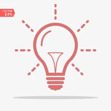 Bulb light vector icon. Lighting Electric lamp. Electricity, shine. Light Bul Stock Illustration