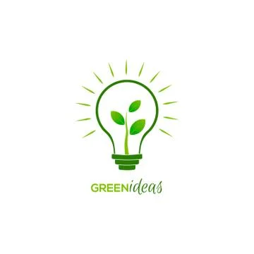 Bulb light with young shoots inside Stock Illustration