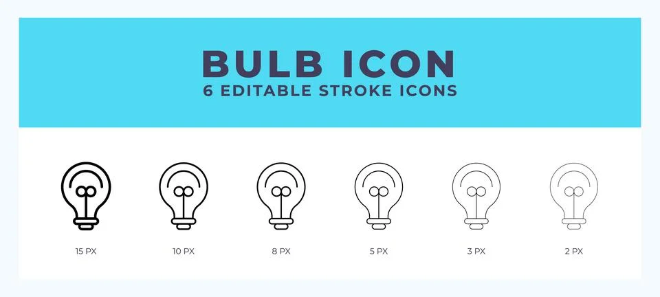 Bulb line icon illustrations with editable strokes. Stock Illustration