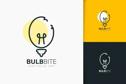 Bulb logo design linear style Stock Illustration