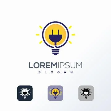 Bulb Logo Design Template. Light Bulb logo vector icon element template Stock Illustration