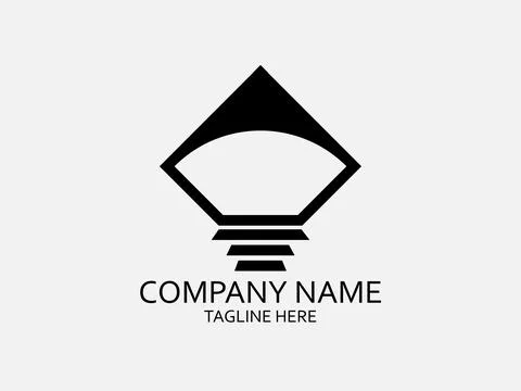 Bulb logo design vector illustrator, sharp edge bulb style イラスト素材