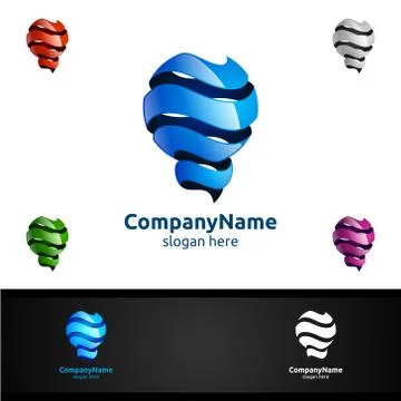 Bulb Logo with Modern Creative Idea Light Vector Designs Template Stock Illustration