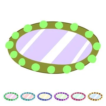 Bulb makeup mirror frame vector cartoon graphic 스톡 일러스트