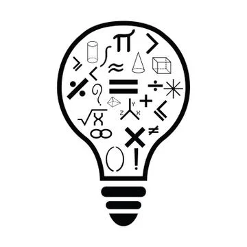 Bulb with math idea concept Stock Illustration