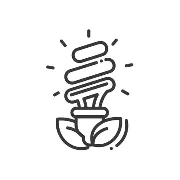 Bulb - modern vector single line icon Stock Illustration