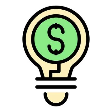 Bulb money idea icon vector flat イラスト素材