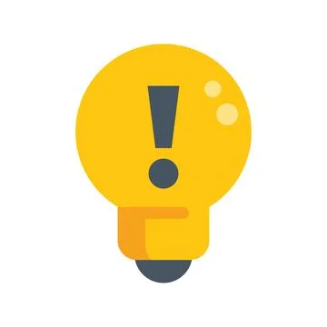 Bulb new idea icon flat vector. Problem solution 스톡 일러스트