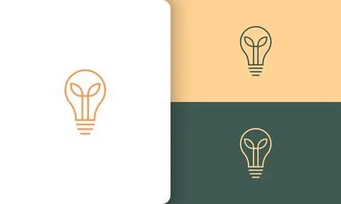 Bulb or knowledge logo in simple and modern style Stock Illustration