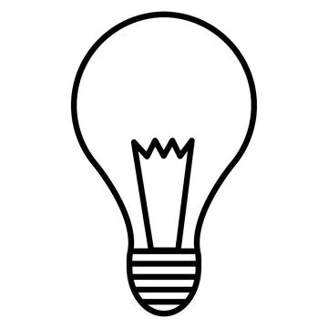 Bulb outline isolated on white background. Vector illustration Stock Illustration