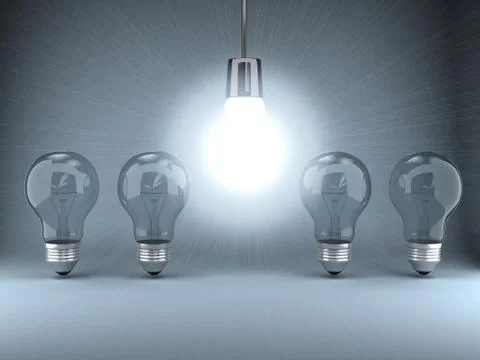 Bulb over background Stock Illustration