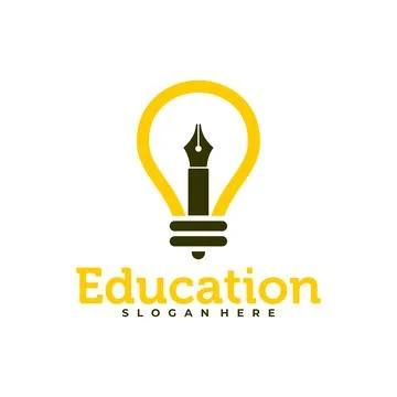 Bulb Pencil logo vector template, Creative Pencil design concepts illustrat.. Stock Illustration