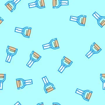 Bulb planter garden tool vector seamless pattern Stock Illustration