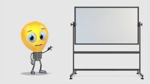 Bulb pointing blackboard Video Loop and Alfa Channel 库存影片 163329888