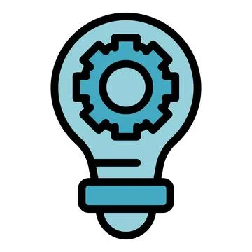 Bulb realization icon vector flat Illustrazione stock