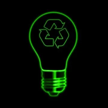 Bulb with recycle sign Stock Illustration