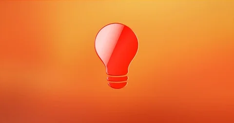 Bulb Red 3d Icon Stock Footage 69804459