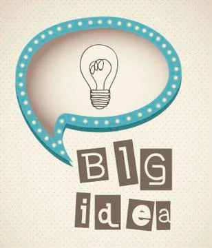 Bulb representing an idea, with text balloon, vector illustration Stock Illustration