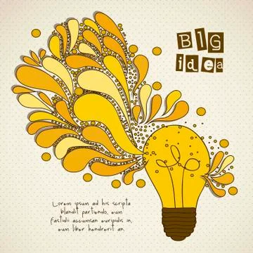 Bulb representing an idea, wirh colorful drops, vector illustration Illustrazione stock