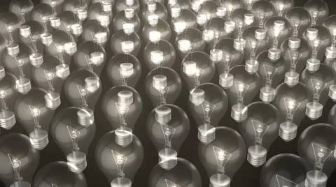 Bulb Row Glowing Gold Stock Footage 47142021