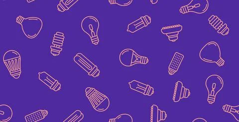 Bulb seamless pattern texture innovation lightbulb vector business banner Illustrazione stock