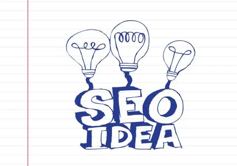 Bulb SEO Idea Search Engine Optimization concept design Stock Illustration