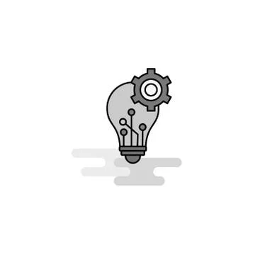 Bulb setting  Web Icon. Flat Line Filled Gray Icon Vector Stock Illustration