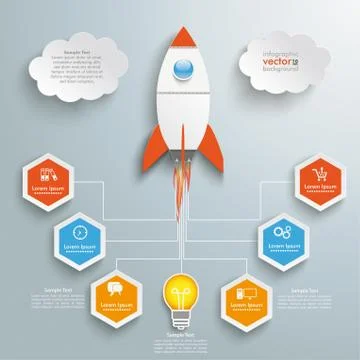 Bulb startup infographic Stock Illustration