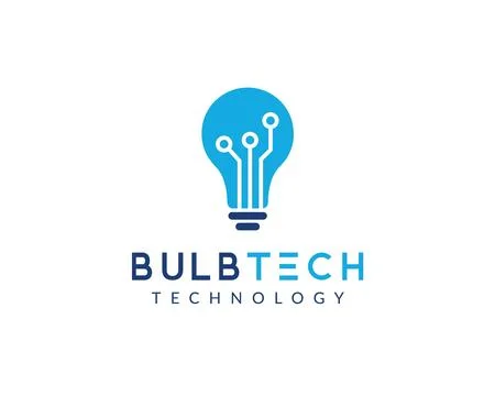 Bulb Tech Logo Design for Brand	 Stock Illustration