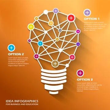 Bulb template - can be used for website layout, business, education. Stock Illustration