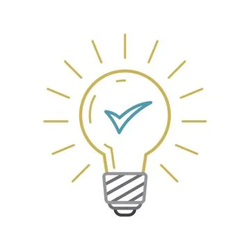 A Bulb With Tick Mark Illustration Stock-Illustration