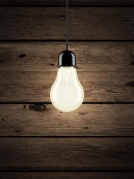 Bulb on the wooden background Stock Illustration
