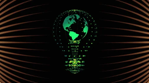 Bulb with the world inside, concept design. digital animation. Stock Footage 60960413