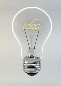 Bulb writing the word idea inside, concept image Иллюстрация