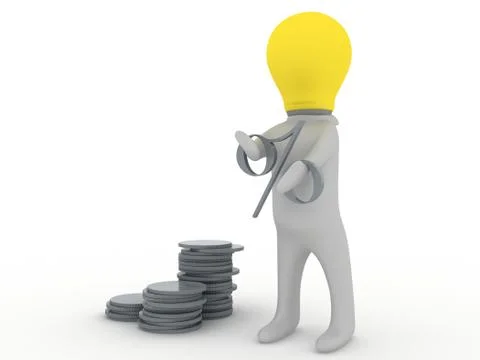 Bulbman in debts Stock Illustration