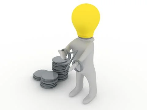 Bulbman in debts Stock Illustration