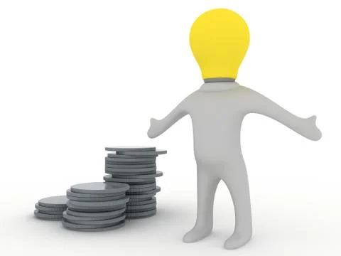Bulbman get it all Stock Illustration