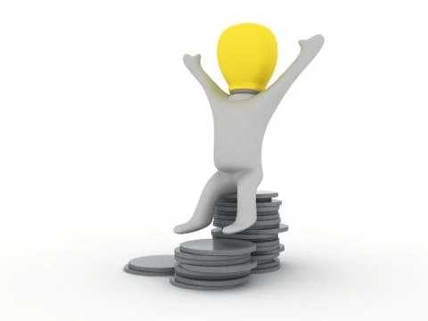 Bulbman get it all Stock Illustration