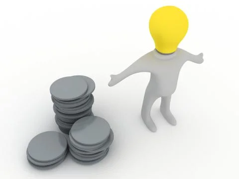 Bulbman get it all Stock Illustration