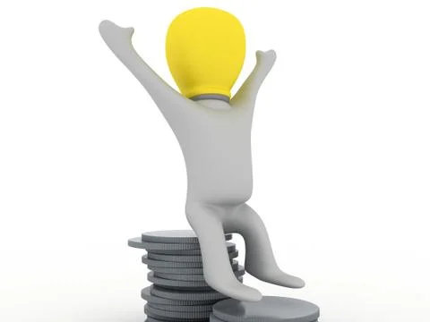 Bulbman get it all Stock Illustration