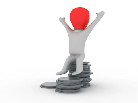 Bulbman gets it al Stock Illustration