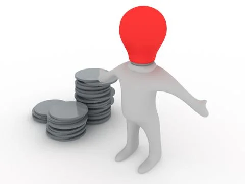 Bulbman gets it al Stock Illustration