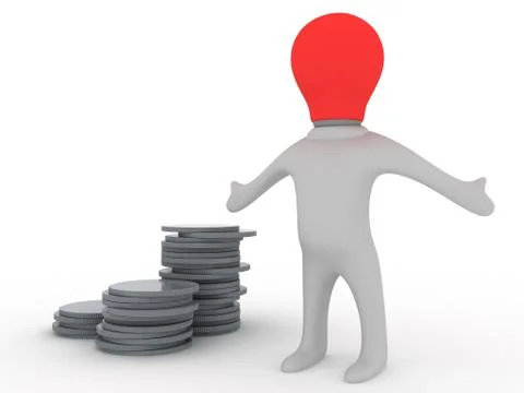 Bulbman gets it al Stock Illustration
