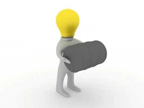 Bulbman holding a barrel Stock Illustration