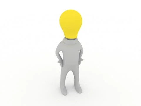 Bulbman standing Stock Illustration