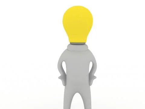Bulbman standing Stock Illustration