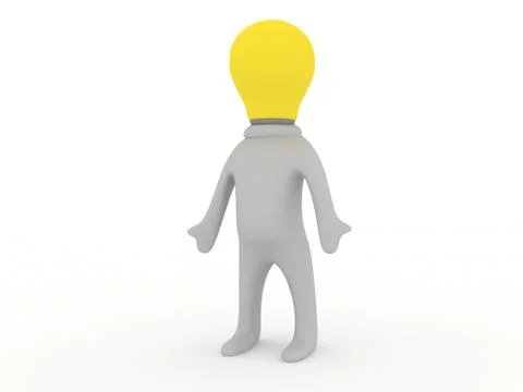 Bulbman standing Stock Illustration