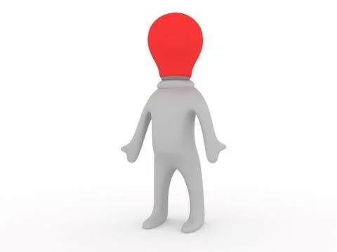 Bulbman standing Stock Illustration
