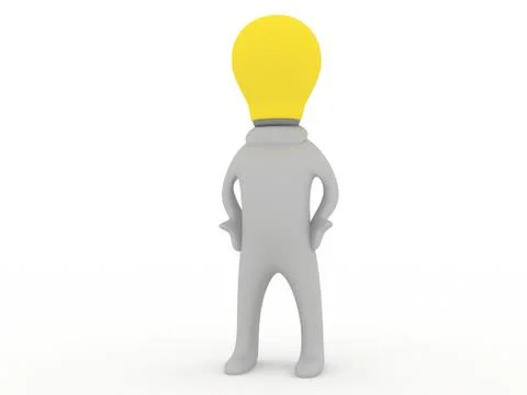 Bulbman standing Stock Illustration